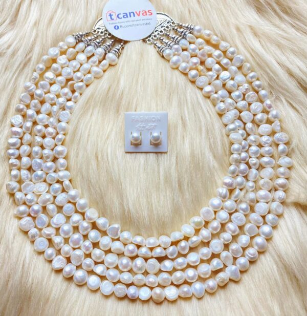 5 Layer Uncut Pearl Necklace