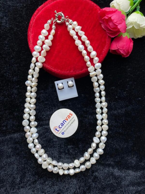 Double layer pearl necklace - Uncut type