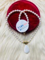 rice pearl with shell pendant necklace