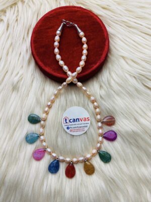 Pearl and stone necklace