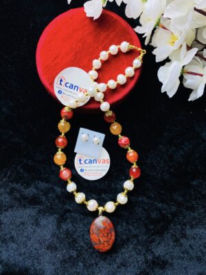Pearl and stone necklace