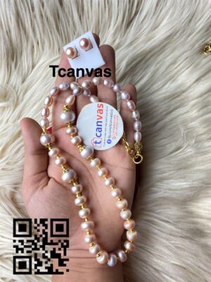 Smoky color pearl necklace