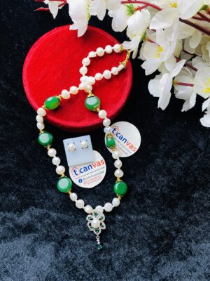 Pearl and stone necklace